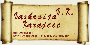 Vaskrsija Karajčić vizit kartica